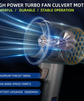High power turbo fan detail of Cordless Handheld Car Dryer And Air Blower, showcasing 10000mAh battery and durable motor design.