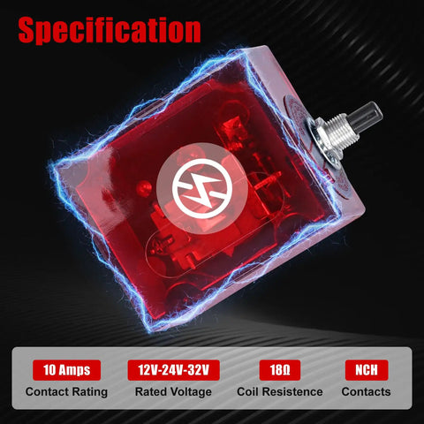 117 Push Button Magnetic Switch 25700071 Replacement For Switchgage Panels shown with specifications and red casing