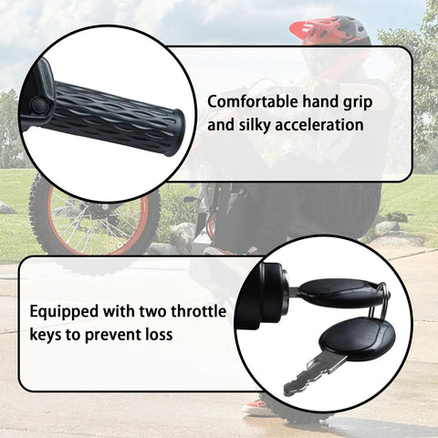 48V Throttle And LCD Speedometer Display For Electric Dirt Bike Without M Button, hand grip and throttle keys shown
