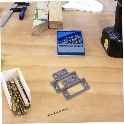 quiet heavy duty cabinet hinges on workbench with tools
