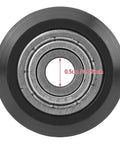 Close-up of wheel from 20 Piece V Groove Wheel Set With 5mm Bore And 625 Bearing For CNC And 3D Printer Upgrades Durable POM Material