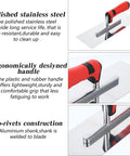 Three Piece Concrete Tools Kit With Stainless Steel Finishing Trowel featuring polished steel, ergonomic handle, no-rivets design