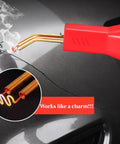 200W Plastic Welder Kit For DIY Repairs And Fast Fixes All In One Multipurpose Plastic Weld Tool Great For Car Bumpers Dashboards Trim And Household Plastics Comfortable Portable Design For Quick Strong Welds shown welding car bumper with heating element close-up