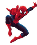 Spider-Man Wall Decals Peel And Stick Giant Set For Bedrooms And Playrooms, superhero jumping pose, removable and repositionable
