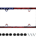 American Flag License Plate Frame Stainless Steel Holder With Screws Patriotic Style For Cars Trucks SUVs Durable Auto Part Decoration
