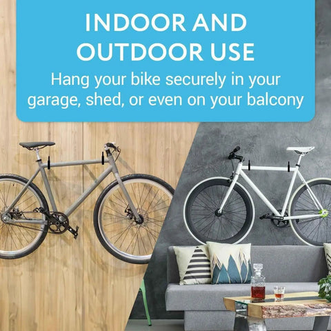4 Pack Garage Ceiling Bike Hooks Heavy Duty 100 Lbs Capacity Galvanized Steel holding bikes indoors and outdoors