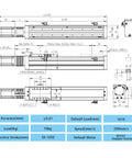 FSL80 Ball Screw Linear Guide Rail Motion Stage Slide Actuator Module For Router Automation dimensions and specifications diagram.