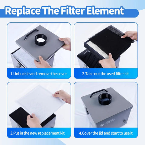 Steps to replace filter on Powerful Solder Fume Extractor With 240 Cubic Meters Per Hour Suction And 120W Brushless Motor