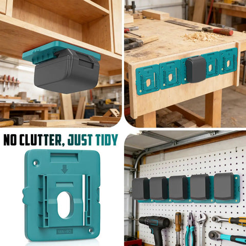Makita 18V Battery Mount Holder Wall Mount Hanger Pack Of 10 With 20 Screws No Battery Built For Garage Workshop