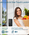 Smart Fingerprint Deadbolt With App Bluetooth For Front Door Keyless Entry Lock 0.3 Second Unlock Biometric 360 Degree ID