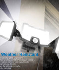Solar Flood Lights With Motion Sensor, 2500LM Super Bright Outdoor Security Lights, IP65 Waterproof, rainy weather test