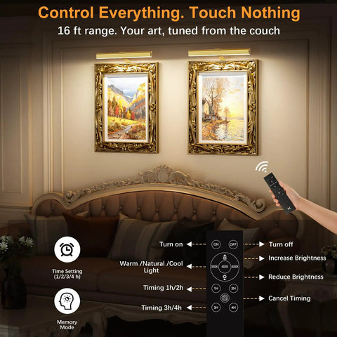 Dreamy Insert Picture Light Offering Straightforward Zero Drill Mounting And Smooth Magnetic Attachment For Hassle Free Wall Frame Illumination That Is An Absolute Game Changer, used remotely above framed art.