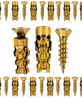 Heavy Duty Hinge Repair Screw Kit With 6 By 14 Mm Expansion Anchors For Stripped Holes Secure Cabinet And Door Fastening Prevent Sagging And Wobble Ideal For Wood Doors And Cabinets 30 Piece Set, close-up view of screws and anchors.