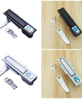 Heavy Duty Industrial Cabinet Switch Power Distribution Box Lock With Key Handle For Secure Machine Equipment And Furniture Hardware Use, black and silver locks with keys.