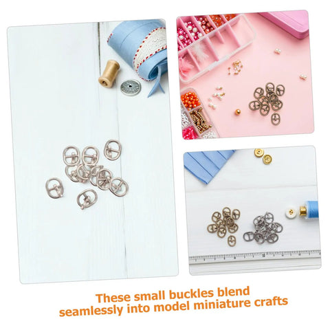 150 Pieces Mini Belt Fasteners Alloy Buckles For Sewing Crafts small metal buckles with single prong for doll clothes.