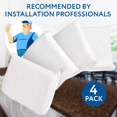 Reusable Microfiber Sealer Applicator Pads For Tile Grout And Stone, Pro Grade Multi Surface Coverage, Smooth Spread, Edge Control, Grout Sealant Tool, 4 Pack 5x4x1 In Black