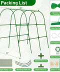 Heavy Duty 48x48 Inch U Shape Metal Garden Trellis For Raised Beds, packing components including stakes, ties, and clips.