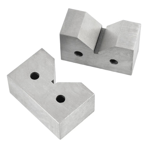 Industrial Grade Cast Iron V Block Set Two By One And Three Eighths By Seven Eighths Inch With Machined Square And Parallel For Precision 0.0001 Inch Accuracy Built Tough Heavy Duty Workholding For Milling And Drilling, matched pair