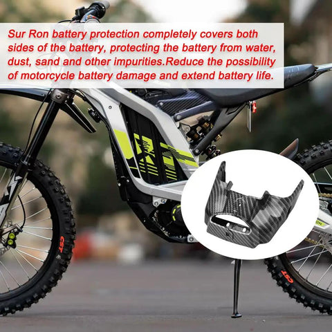 Imitation Carbon Fiber Battery Side Cover With Lock Guard For Light Bee X S X160 X260 Electric Dirt Bike Ebike Battery Wrap Protector Shield Tough PP Plastic