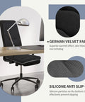 Soft Velvet Office Chair Cushion Pad With Non Slip Silicone Back For Computer Desks And Kitchen Chairs, Comfy Padded Seat Pad