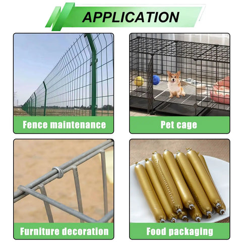 Hog Ring Kit With Heavy Duty Pro Grade Straight Pliers, 285 Pieces Galvanized Hog Rings for fencing, pet cage, and packaging.