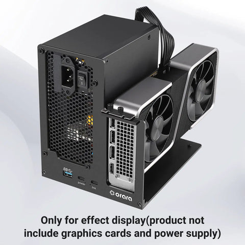 External Egpu Dock Station Thunderbolt 3 4 Usb4 40gbps Gaming Graphics Card Enclosure back view showing dual fans and ports