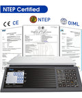Digital Price Computing Scale 60Lb 0.02Lb NTEP Certified For Trade With Dual LCD Displays, certificates in the background