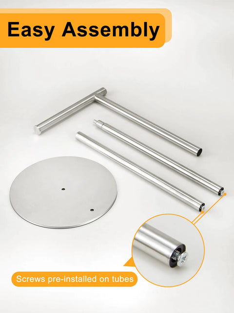 Assembly parts for Freestanding Toilet Paper Holder Stand In Brushed Nickel, Stainless Steel, Weighted Base So It Stays Put