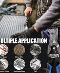 Person using one of the Three Pack Aviation Tin Snips 10 Inch Set For Cutting Sheet Metal Heavy Duty CR V Steel on wire mesh
