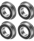 Flanged Ball Bearing 8x16x5mm F688 2RS Double Rubber Seal Chrome Steel GCr15 Deep Groove Bearings 4 Pack Built Tough For Wheelbarrows Printers Fax Machines Power Tools And DIY Projects, four bearings