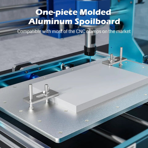 3018 ProVer V2 Desktop CNC Milling Machine with one-piece molded aluminum spoilboard close-up view