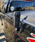 24Lb Magnetic Camera Mount With Rubber Coated Neodymium Magnet And Mini Ball Head 1/4-20 Male Thread mounted on truck