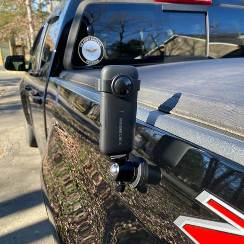 24Lb Magnetic Camera Mount With Rubber Coated Neodymium Magnet And Mini Ball Head 1/4-20 Male Thread mounted on truck