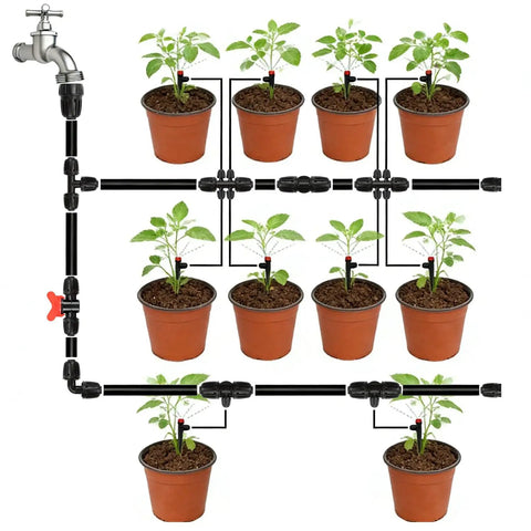 Installed 20 Pack 1/2 Inch Drip Irrigation Barbed End Plug Fittings And End Cap Connectors For 1/2 Inch Tubing 0.520 To 0.650 ID OD Garden Lawn Irrigation System No Fuss Setup in garden