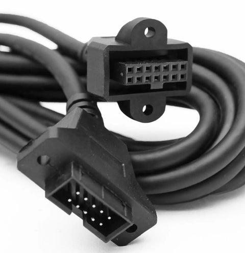 VFD Extension Cable 16 Ft For EG2010A C EG5010A C Inverter VFD B M E Series Cord 5 Meter Long Power Drive Cable For Variable Frequency Drives Beefy Connector For Industrial Automation, black connector close-up
