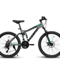 Beefed Up Dual Suspension 24 Inch Mountain Bike With 21 Speed Disc Brakes Front Fork And Rear Shock Absorber Carbon Steel Frame