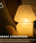 Cordless Mushroom Lamp With Battery Power And Timer, Portable Table Light With Warm White LED Bulb, Vintage Nebula Design