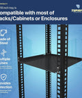 Heavy Duty 1U Server Rack Shelf 3 Pack featuring Four Post Mount Tray compatible with standard 19 inch racks, showing steel material and multifunctional use.