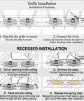 Installation instructions for Tashace Led Recessed Ceiling Light Double Head Black Lights for Corridors with steps.