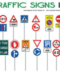 Dope One Thirty Five Scale Israel Traffic Signs Model Kit showing various colored signs for dioramas and military displays