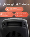 Top of Portable Ceramic Space Heater With Tip Over Safety And Overheat Protection, compact 9.2 inch gray design
