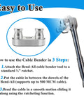 Instructions on using Heavy Duty Cable Bender Tool Fits Half Inch Ratchet, Pro Grade Wire Bender For Residential Wiring.