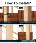 Installation steps for 40 Pack Angle Beveled Protector Sleeves For Stair Cable Railing 25 30 35 Degrees on wood posts.
