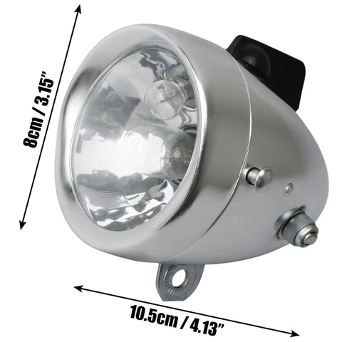 Retro Style Bicycle Light Kit With 12V 6W Generator, Headlight And Taillight Set For Most Bikes Including BMX, Cruiser, Road, Mountain, Folding, Electric, And More Universal Fit For Safer Day And Night Rides