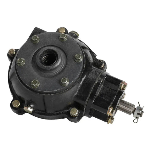 Front view of Beefy Reverse Transmission Gear Box With 720mm Drive Shaft And Differential Housing for 4WD Go Karts ATVs