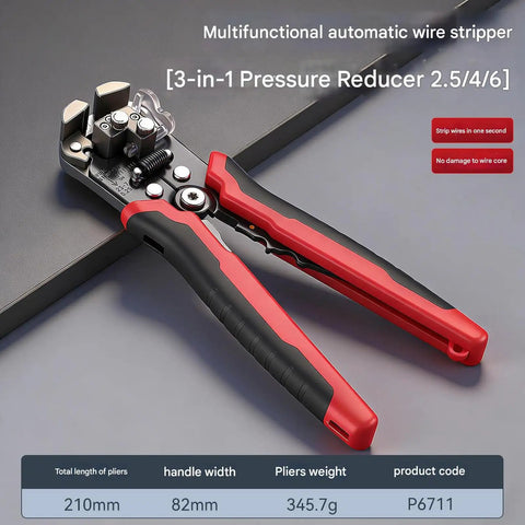 All In One Wire Stripper And Cutter For Electricians And DIY Handymen With Safe Locking Auto Stripping Built In Cutter Pro Grade Versatile Tool on table