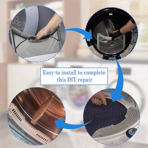 Steps for installing Beefed Up Dryer Lint Filter Replacement For LG And Kenmore Elite Dryers with stainless steel mesh screen
