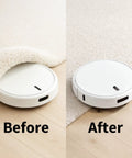 Low Profile Rug Tape For Hardwood Floors 12 Pack Reusable Non Slip Rug Pad Before and After Use Demonstration