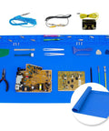 Extra Large Soldering Mat With ESD Wrist Strap And Grounding Kit, 932F Heat Resistant Silicone Pad for Electronics Repair.
