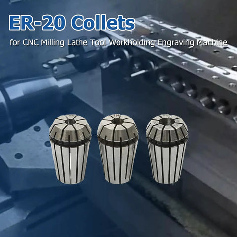 12 Piece ER20 Collets Set One Eighth To One Half Inch Precision For CNC Milling Lathe Tools Engraving And Workholding Displayed